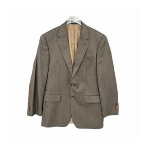 Ralph Lauren 38R Silk Wool Mens Brown Black Houndstooth Sport Coat Jacket Blazer